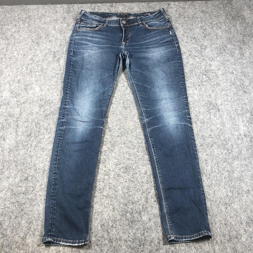 Silver Jeans Co Suki Mid Skinny Jeans Womens W32 L31 Medium Wash Stretch Denim